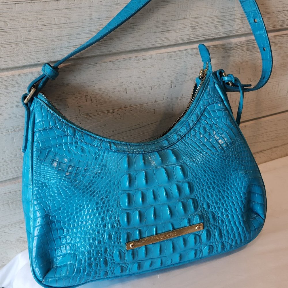 Beautiful Brahmin small teal handbag